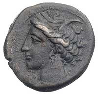 ZEUGITANA, 250-200 pne, AE-18, Aw: Głowa Tanit w wieńcu w lewo, Rw: Głowa konia w prawo, Szaivert-..