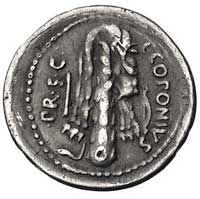 Q. Sicinius i C. Coponius około 49 r pne, denar,