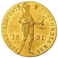 dukat 1831, Warszawa, odmiana z kropką przed pochodnią, Plage 269, Fr. 114, złoto 3.49 g, minimaln..
