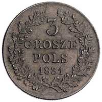 3 grosze 1831, Warszawa, Plage 282, ładnie zachowane, patyna