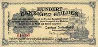 100 guldenów 1.11.1923, Miłczak G41, Ros. 832, na odwrocie nadruk Ungültig! / Nicht zugelassen / i..