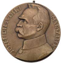 Józef Piłsudski - medal autorstwa Józefa Aumillera, j.w., Strzałk. 678, brąz 55 mm, zawieszka