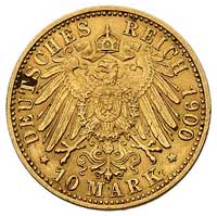 Fryderyk 1852-1907, 10 marek 1900/G, Karlsruhe, J. 188, Fr. 3557, złoto 3.95 g