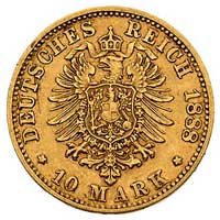 Otto 1886-1913, 10 marek 1888/D, Monachium, J. 198, Fr. 3769, złoto 3.97 g