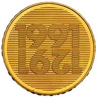 250 franków 1991, Fr. 515, złoto 8.00 g, moneta 