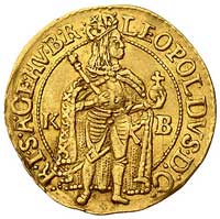 Leopold I 1657-1705, dukat 1661 Krzemnica, Huszar 1320, Fr. 128, złoto 3.44 g, patyna