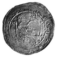 denar, Aw: Książę na tronie, Rw: Popiersie biskupa pomiędzy dwoma wieżami, Str. 176, Kop. III. 1 -..