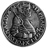 talar 1585, Nagybanya, Aw: Półpostać i napis, Rw: Tarcza herbowa i napis, Kop. 103. I. 1., -RR-, D..