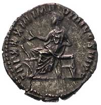Marek Aureliusz 161-180, denar, Aw: Popiersie w prawo i napis M AVREL ANTONINVS AVG, Rw: Siedząca ..