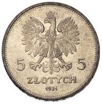 5 złotych 1931, Warszawa, Nike, Parchimowicz 114 d, rzadkie i ładnie zachowane