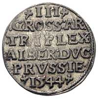 trojak 1544, Królewiec, odmiana napisu PRVSS, Bahr. 1190, Neumann 44