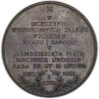 Franciszek Smolka- medal autorstwa A. Scharffa 1895 r, Aw: Popiersie trzy czwarte w lewo i napis w..