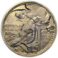 Jacek Malczewski- medal Jana Raszki 1924 r., Aw: Popiersie w prawo i napis, Rw: Scena z obrazu art..