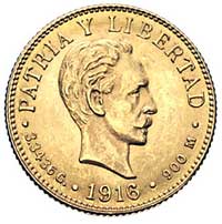2 peso 1916, Filadelfia, Fr. 6, złoto 3.34 g