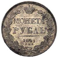 rubel 1841, Petersburg, Bitkin 130, Uzd. 1597, drobne wady tłoczenia, ale ładny egzemplarz, patyna
