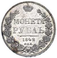 rubel 1842, Petersburg, Bitkin 136, Uzd. 1603, lekko czyszczony