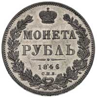 rubel 1846, Petersburg, Bitkin 144, Uzd. 1640, lekko czyszczony, ale bardzo ładny egzemplarz
