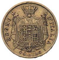 40 lirów 1810 M, Mediolan, Fr. 5, złoto 12.80 g