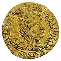 dukat 1586 Gdańsk, H-Cz. 770 (R1), Kaleniecki s. 64-67, Fr. 3, T. 25, złoto 3.25 g, rysy w tle