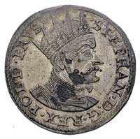 trojak 1579, Gdańsk, H-Cz. 631 (R1), T. 8, małe wżery na awersie, delikatna patyna