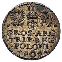 trojak 1594, Malbork, pierścień przedziela datę, T.4, rzadki i pięknie zachowany