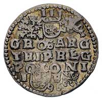 trojak 1596, Lublin, rzadsza odmiana z końcówką daty poniżej herbu Lewart i znaku mennicy