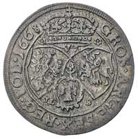 szóstak 1668, Bydgoszcz, rzadziej spotykany rocznik ze znakiem róży pomiędzy tarczami herbowymi
