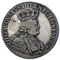 półtalar 1755, Lipsk, T. 20, Merseb. 1728, małe uszkodzenie tła monety na awersie, rzadki