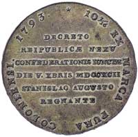 talar historyczny Konfederacji Targowickiej 1793, Warszawa, Plage 410, Dav. 1622, ładny egzemplarz..