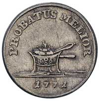 złotówka próbna 1771, Aw: Głowa króla, Rw: Tygiel menniczy, Plage 471, srebro 2.69 g, rzadka