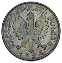 2 złote 1924, Filadelfia, moneta wybita odwróconym stemplem, Parchimowicz 109 c, ładna patyna