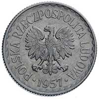 1 złoty 1957, Warszawa, drobne ryski w tle, rzadkie