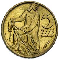 5 złotych, 1959, na rewersie wypukły napis PRÓBA, mosiądz, Parchimowicz P-230 b, wybito 100 sztuk