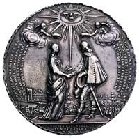zaślubiny Wilhelma II Orańskiego z Marią Stuart- medal autorstwa Sebastiana Dadlera 1641 r., Aw: M..