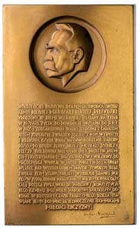 Józef Piłsudski,- plakieta autorstwa J. Aumiller
