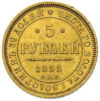 5 rubli 1855, Petersburg, Bitkin 38, Fr. 155, zł