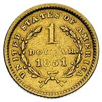 1 dolar 1851, Filadelfia, złoto 1.64 g