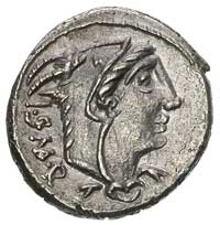 L Thorius Balbus 105 pne, denar, Aw: Głowa Junon