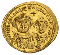 Herakliusz 610-641, solidus, Aw: Popiersia Herakliusza i Herakliusza Konstantyna na wprost, napis ..