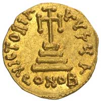 Konstans II 641-668, solidus, Konstantynopol, Aw: Popiersia Konstansa i Konstantyna IV na wprost, ..