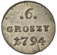 6 groszy 1794, Warszawa, Plage 207, wada blachy,