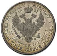 10 złotych 1827 Warszawa, litery F - H, Plage 30, Bitkin 984 (R2), niezwykle rzadka moneta, ładnie..