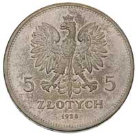 5 złotych 1928, Warszawa, Nike, Parchimowicz 114 a, patyna