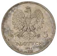 5 złotych 1928, Bruksela, Nike, Parchimowicz 114 b, ciemna patyna