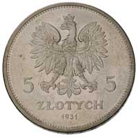 5 złotych 1931, Warszawa, Nike, Parchimowicz 114 d, ładnie zachowany egzemplarz, delikatna patyna