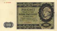 500 złotych 1.03.1940 seria B, Miłczak 98a
