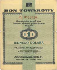 20 dolarów seria Ch i 1 dolar seria Cd 1.01.1960, Miłczak B8b, B5b, łącznie 2 sztuki