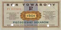 50 dolarów 1.10.1969, seria FI, Miłczak B22b, banknot skasowany, perforowany