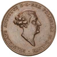 Stanisław August- medal koronacyjny autorstwa T. Pingo 1764 r., Aw: Popiersie w prawo i napis w ot..