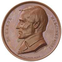 Karol Marcinkowski- medal autorstwa S. Belowa z Poznania 1891 r., Aw: Popiersie w lewo i napis w o..